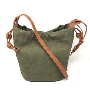 UNIVERSAL THREAD Olive Army Green Faux Leather Bucket Bag NWOT